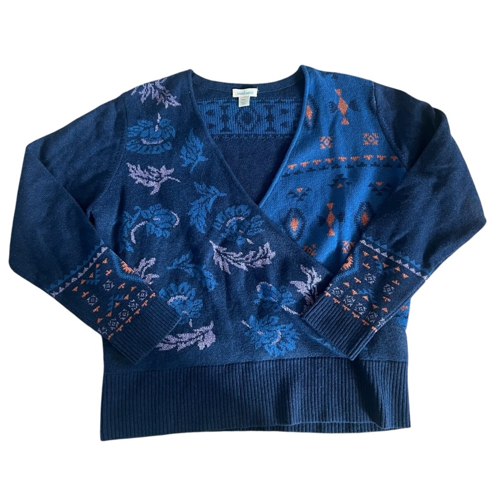 SUNDANCE CATALOG Galaxy Delight Surplice Sweater Size Petite XL - Picture 2 of 7
